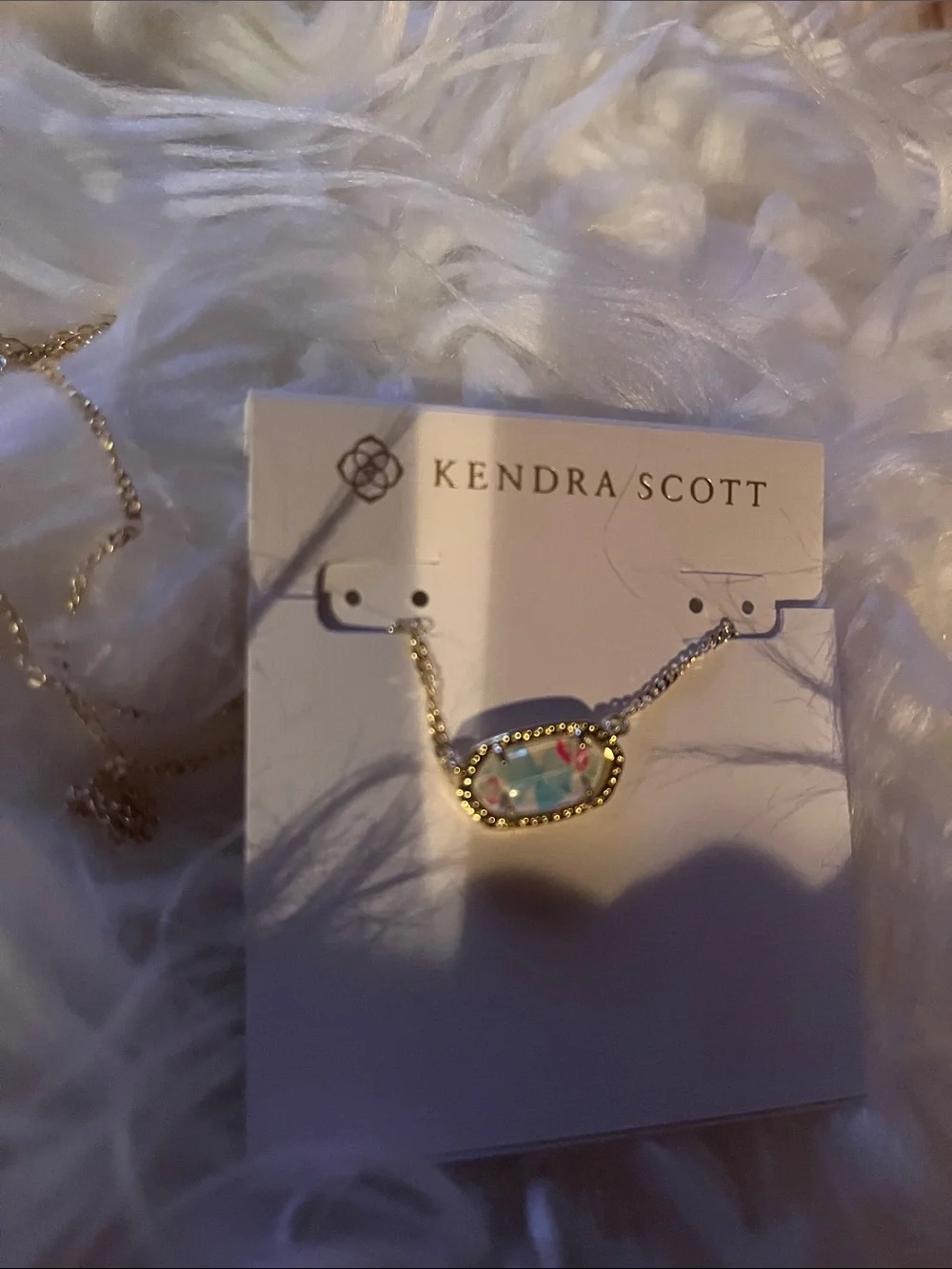Kendra Scott Gold Iridescent Multi-Color Pendant Necklace